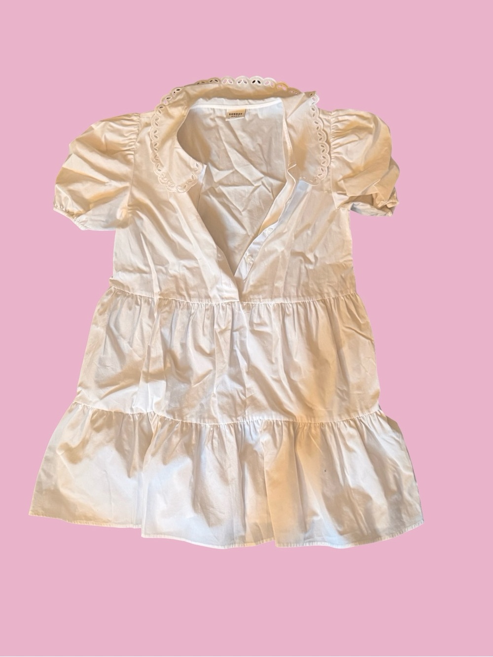Sunday Best White Baby Doll Dress Size XS